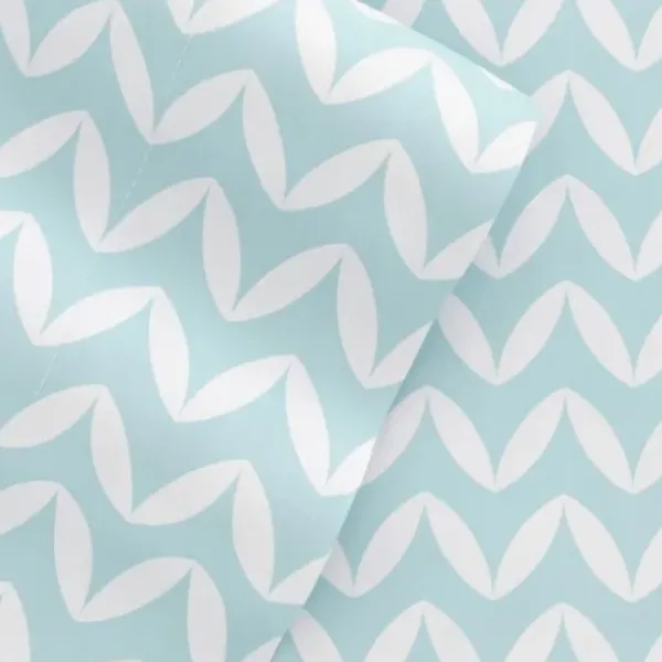Bed Sheets-Kirkland's Home Blue And White Chevron 3-Pc. Twin Sheet Set Blue/White