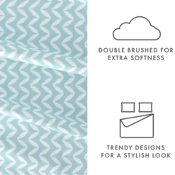Bed Sheets-Kirkland's Home Blue And White Chevron 3-Pc. Twin Sheet Set Blue/White