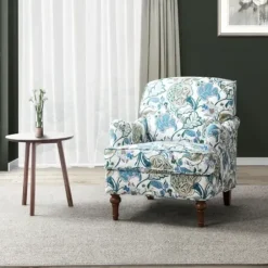 Accent Chairs-Kirkland's Home Blue And White Floral Classic Accent Chair Blue/White