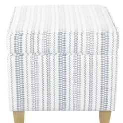 Benches & Ottomans-Kirkland's Home Blue And White Hometown Striped Storage Ottoman Blue/White