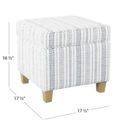 Benches & Ottomans-Kirkland's Home Blue And White Hometown Striped Storage Ottoman Blue/White