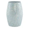 Accent & End Tables-Kirkland's Home Blue And White Mosaic Capiz Shell Drum End Table