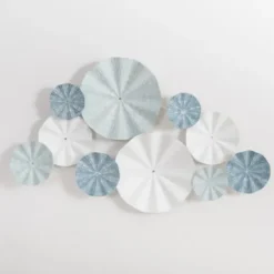 Wall Plaques-Kirkland's Home Blue And White Seashell Plates Wall Plaque Blue/White