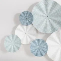 Wall Plaques-Kirkland's Home Blue And White Seashell Plates Wall Plaque Blue/White