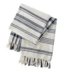 Blankets & Throws-Kirkland's Home Blue And White Striped Tassel Throw Blue/White