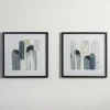 Framed Art-Kirkland's Home Blue Arch Abstract Framed Art Prints, Set Of 2 Blue/White