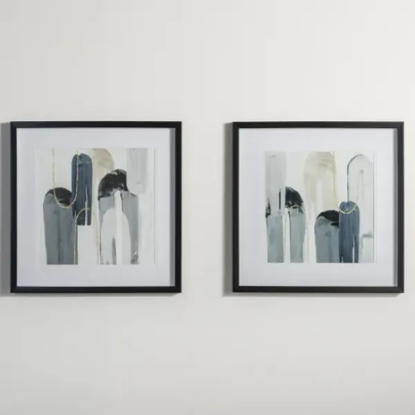 Framed Art-Kirkland's Home Blue Arch Abstract Framed Art Prints, Set Of 2 Blue/White