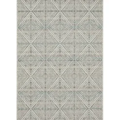 Outdoor Rugs-Kirkland's Home Blue Auckland Tile Outdoor Area Rug, 7X9 Blue/White