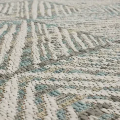 Outdoor Rugs-Kirkland's Home Blue Auckland Tile Outdoor Area Rug, 7X9 Blue/White