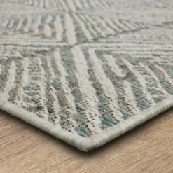 Outdoor Rugs-Kirkland's Home Blue Auckland Tile Outdoor Area Rug, 7X9 Blue/White