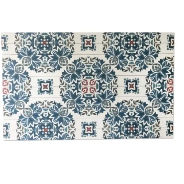 Wall Plaques-Kirkland's Home Blue Azulejo Wood Wall Plaque Blue/White