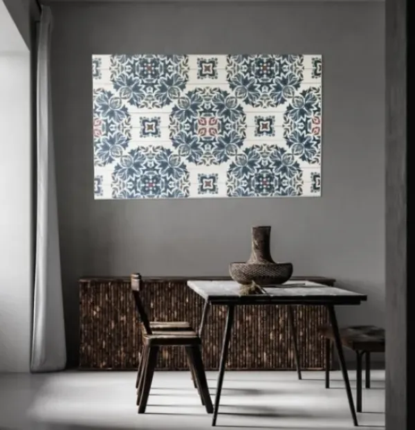 Wall Plaques-Kirkland's Home Blue Azulejo Wood Wall Plaque Blue/White