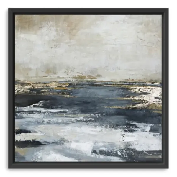 Canvas Art-Kirkland's Home Blue Bay Framed Canvas Art Print, 42X42 In. Blue/Gray