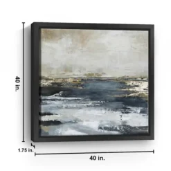 Canvas Art-Kirkland's Home Blue Bay Framed Canvas Art Print, 42X42 In. Blue/Gray
