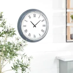 Clocks-Kirkland's Home Blue Beaded Roman Numeral Clock