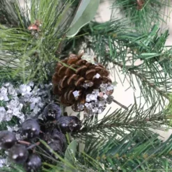 Wreaths-Kirkland's Home Blue Berries And Ice Twigs Wreath Green/Blue/Silver