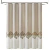 Shower Curtains-Kirkland's Home Blue Blessed Floral Wreath Shower Curtain White