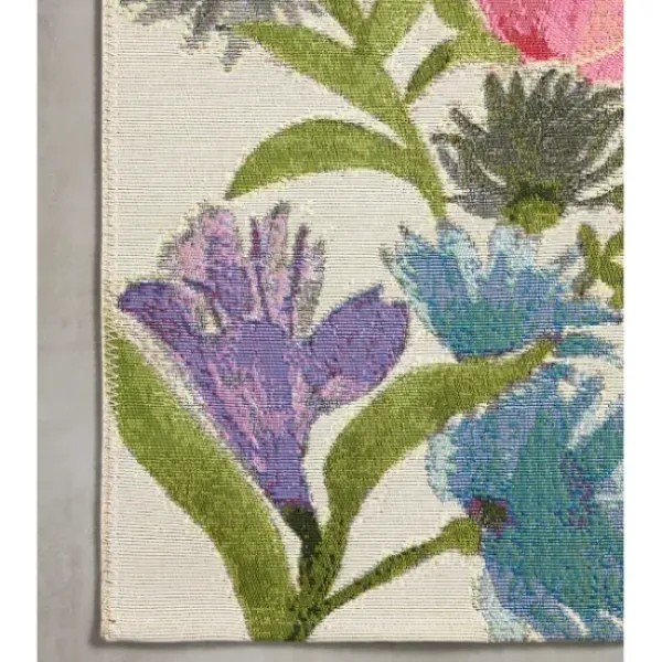 Shower Curtains-Kirkland's Home Blue Block Embroidered Shower Curtain Blue/Gray
