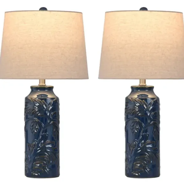 Table Lamps-Kirkland's Home Blue Bo Ical Mayfield Table Lamps, Set Of 2 Tan