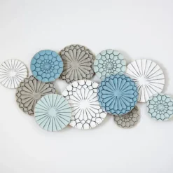 Wall Plaques-Kirkland's Home Blue Bohemian Metal Plate Wall Plaque Blue/Gray