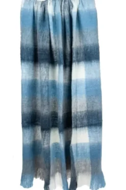 Blankets & Throws-Kirkland's Home Blue Buffalo Check Wool Handloomed Throw Blue/Gray/Black/White