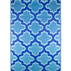 Outdoor Rugs-Kirkland's Home Blue Cabana Stripe Indoor/Outdoor Area Rug, 3X5 Blue/Ivory