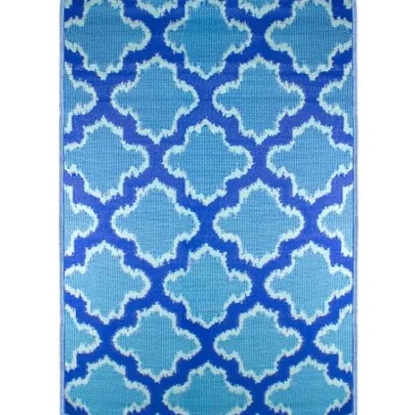 Outdoor Rugs-Kirkland's Home Blue Cabana Stripe Indoor/Outdoor Area Rug, 3X5 Blue/Ivory