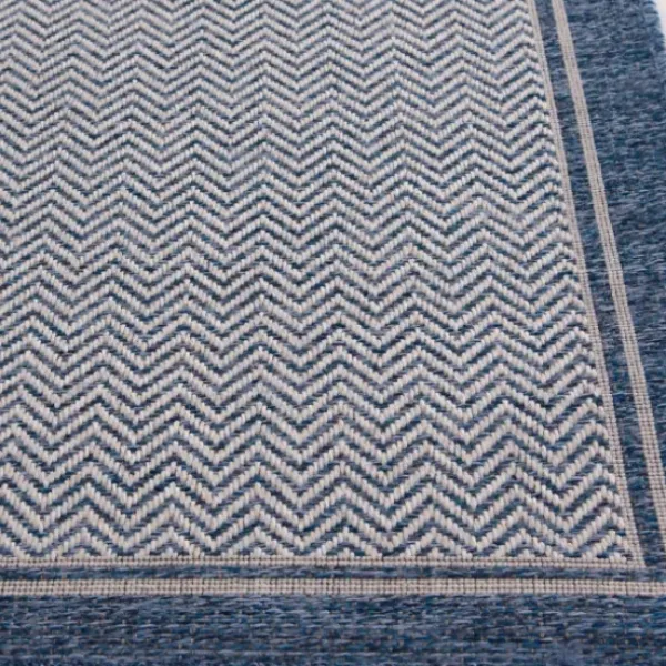 Outdoor Rugs-Kirkland's Home Blue Cabana Stripe Indoor/Outdoor Area Rug, 7X9 Blue/Ivory