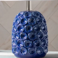 Table Lamps-Kirkland's Home Blue Ceramic Coastal Table Lamp White