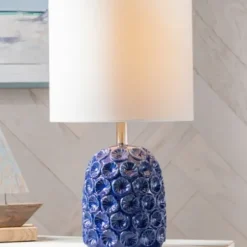 Table Lamps-Kirkland's Home Blue Ceramic Coastal Table Lamp White