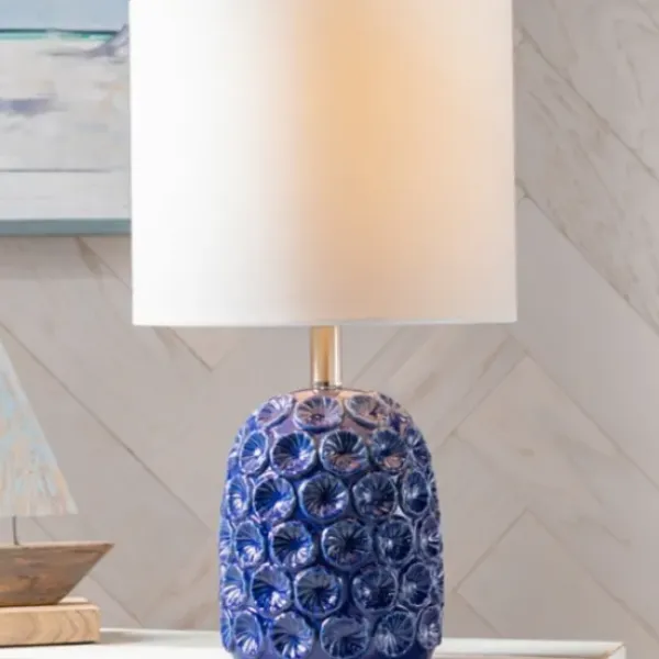 Table Lamps-Kirkland's Home Blue Ceramic Coastal Table Lamp White