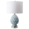 Table Lamps-Kirkland's Home Blue Ceramic Geometric Diamond Table Lamp White