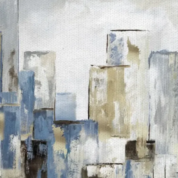 Canvas Art-Kirkland's Home Blue City Canvas Art Prints, Set Of 2 Blue/White/Black/Gray