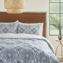 Comforters-Kirkland's Home Blue Cloud Floral King 3-Pc. Comforter Set Blue/White