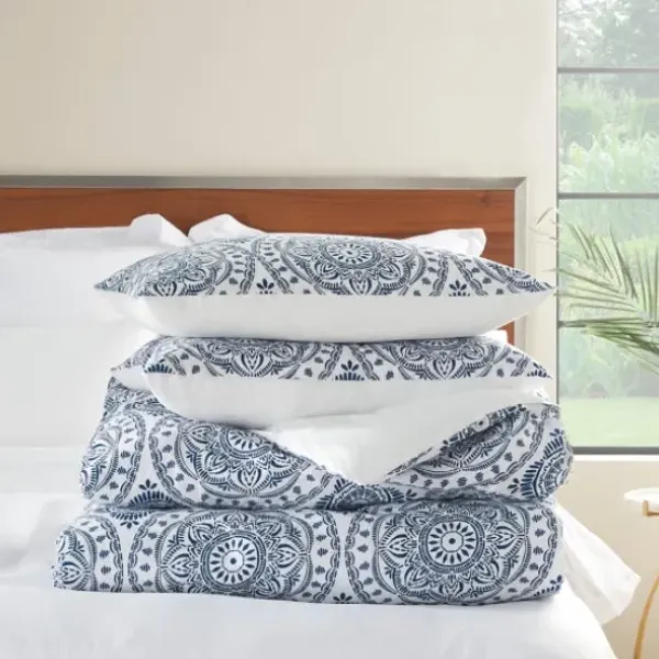 Comforters-Kirkland's Home Blue Cloud Floral King 3-Pc. Comforter Set Blue/White