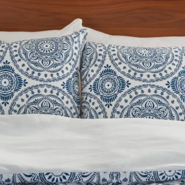Comforters-Kirkland's Home Blue Cloud Floral King 3-Pc. Comforter Set Blue/White