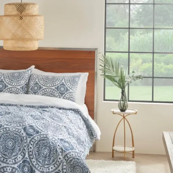 Comforters-Kirkland's Home Blue Cloud Floral King 3-Pc. Comforter Set Blue/White