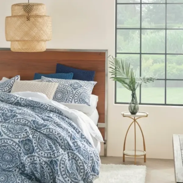 Comforters-Kirkland's Home Blue Cloud Floral King 3-Pc. Comforter Set Blue/White