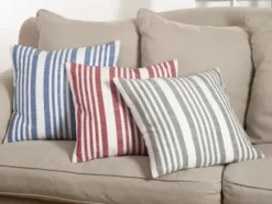 Pillows-Kirkland's Home Blue Coastal Stripe Pillow Blue/White