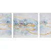 Canvas Art-Kirkland's Home Blue Cosmo Triptych Canvas Art Prints, Set Of 3 Blue/Gold