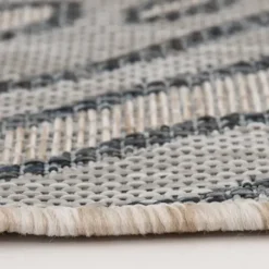 Outdoor Rugs-Kirkland's Home Blue Dhurri Stripe Indoor/Outdoor Area Rug, 7X9 Blue/White/Gray