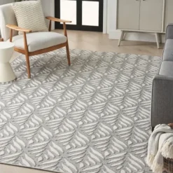 Outdoor Rugs-Kirkland's Home Blue Elletta Indoor/Outdoor Area Rug, 7X9 Gray