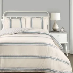 Comforters-Kirkland's Home Blue Farmhouse 3-Pc. Full/Queen Comforter Set Blue/Ivory