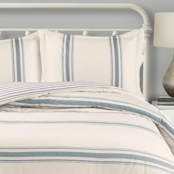 Comforters-Kirkland's Home Blue Farmhouse 3-Pc. King Comforter Set Blue/Ivory