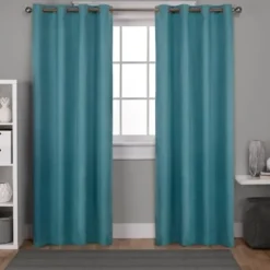 Curtains & Drapes-Kirkland's Home Blue Farmhouse Stripe Curtain Panels, Set Of 2 White/Blue