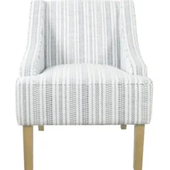 Accent Chairs-Kirkland's Home Blue Farmhouse Stripe Swoop Accent Chair White/Blue