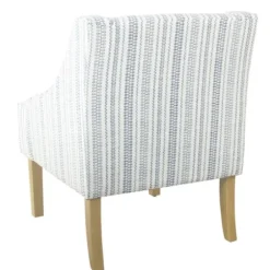Accent Chairs-Kirkland's Home Blue Farmhouse Stripe Swoop Accent Chair White/Blue