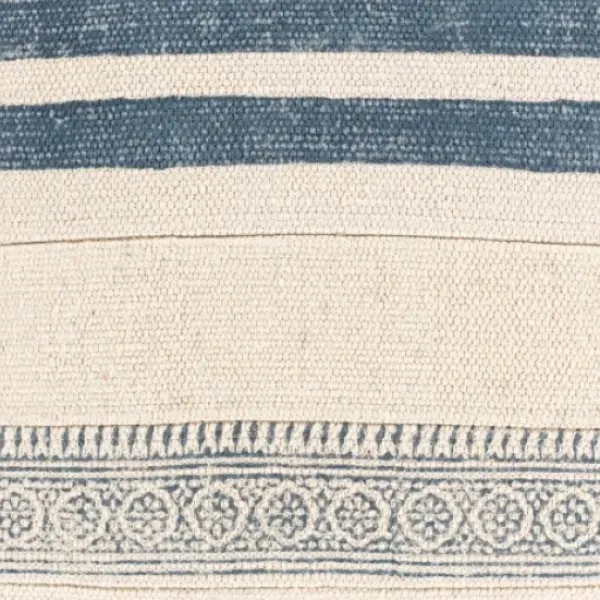 Pillows-Kirkland's Home Blue Feather Fill Pillow Blue/Ivory