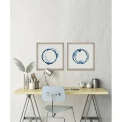 Framed Art-Kirkland's Home Blue Flash Framed Art Prints, Set Of 2 Blue/White