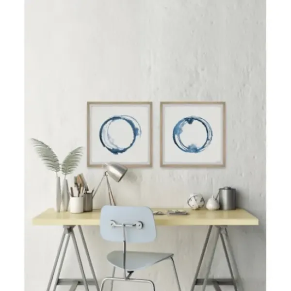 Framed Art-Kirkland's Home Blue Flash Framed Art Prints, Set Of 2 Blue/White